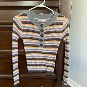 American Eagle Long Sleeve Ribbed Top